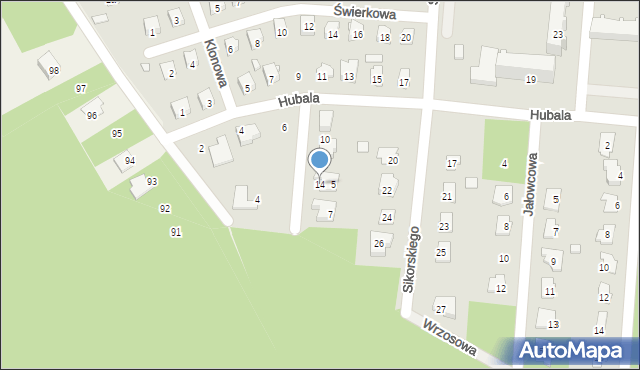 Przysucha, Hubala Henryka, mjr., 14, mapa Przysucha