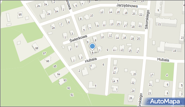 Przysucha, Hubala Henryka, mjr., 5, mapa Przysucha