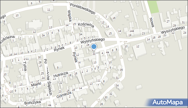 Pyskowice, Hutnicza, 11, mapa Pyskowice