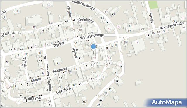 Pyskowice, Hutnicza, 12, mapa Pyskowice