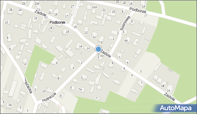 Pysznica, Hutnicza, 1, mapa Pysznica