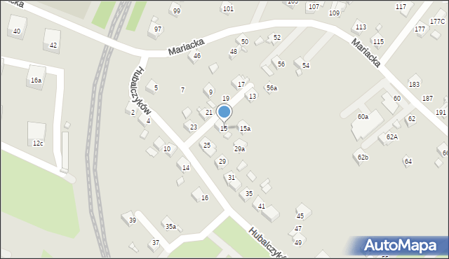 Radlin, Hubalczyków, 15, mapa Radlin