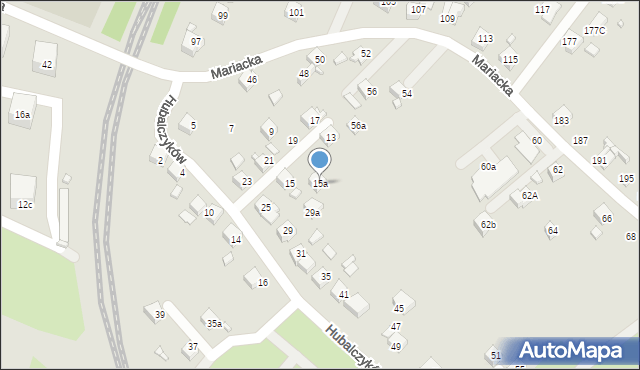 Radlin, Hubalczyków, 15a, mapa Radlin