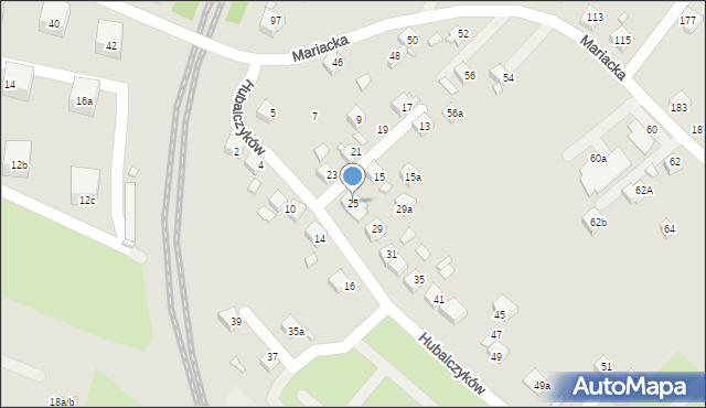 Radlin, Hubalczyków, 25, mapa Radlin