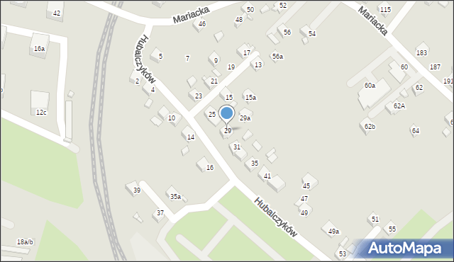 Radlin, Hubalczyków, 29, mapa Radlin