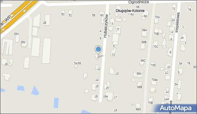 Radom, Hubalczyków, 10, mapa Radomia