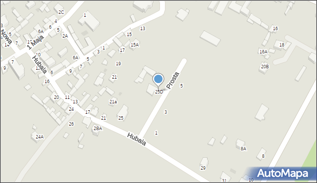 Radoszyce, Hubala Henryka, mjr., 25D, mapa Radoszyce