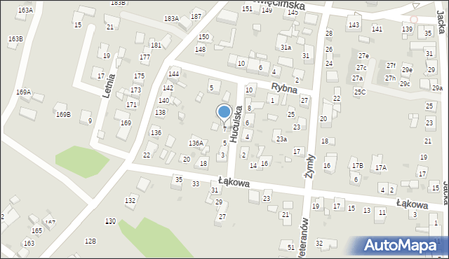 Ruda Śląska, Huculska, 7, mapa Rudy Śląskiej
