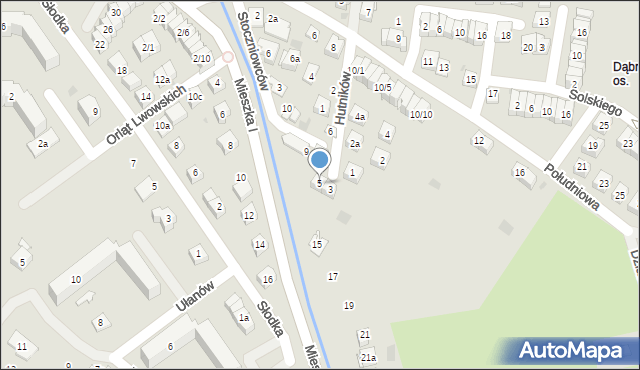 Rzeszów, Hutników, 5, mapa Rzeszów