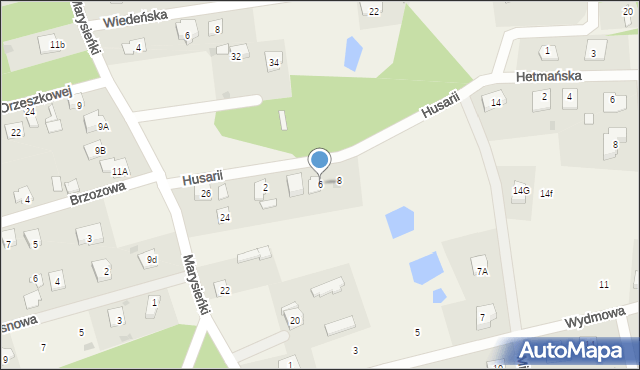 Sade Budy, Husarii, 6, mapa Sade Budy