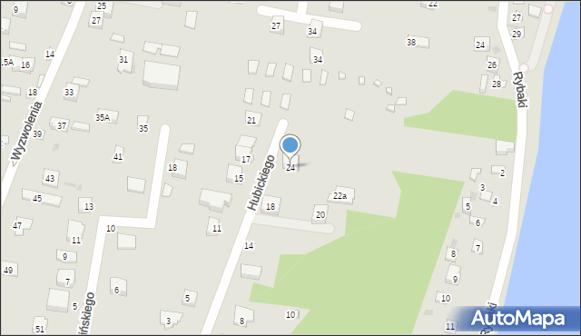 Serock, Hubickiego Stefana, gen., 24, mapa Serock