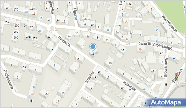 Siemianowice Śląskie, Hutnicza, 11, mapa Siemianowice Śląskie