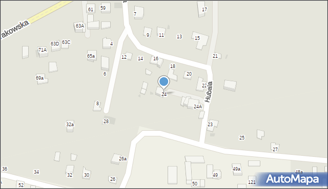 Słomniki, Hubala Henryka, mjr., 24, mapa Słomniki