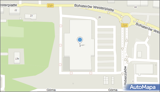 Słupsk, Hubalczyków, 2, mapa Słupska