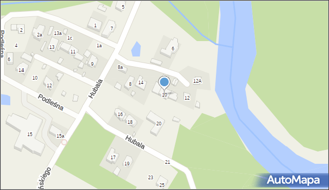 Spała, Hubala Henryka, mjr., 10, mapa Spała