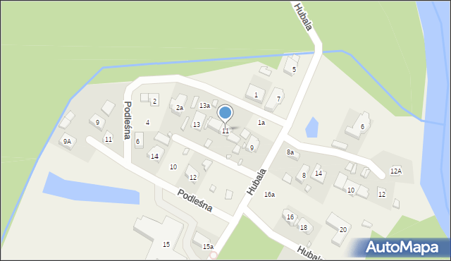 Spała, Hubala Henryka, mjr., 11, mapa Spała