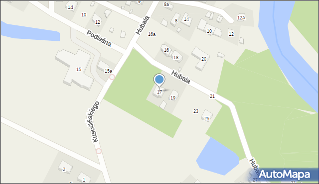 Spała, Hubala Henryka, mjr., 17, mapa Spała