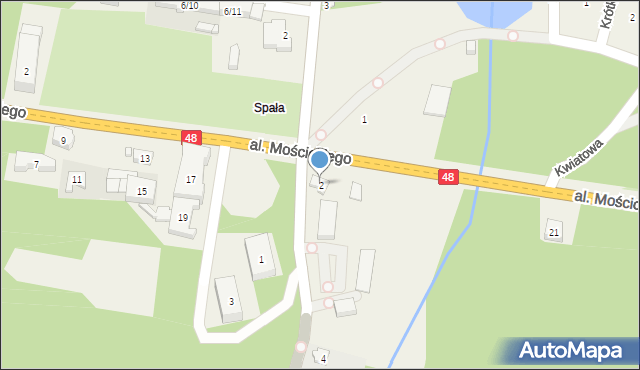 Spała, Hubala Henryka, mjr., 2, mapa Spała