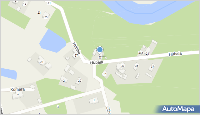 Spała, Hubala Henryka, mjr., 22, mapa Spała