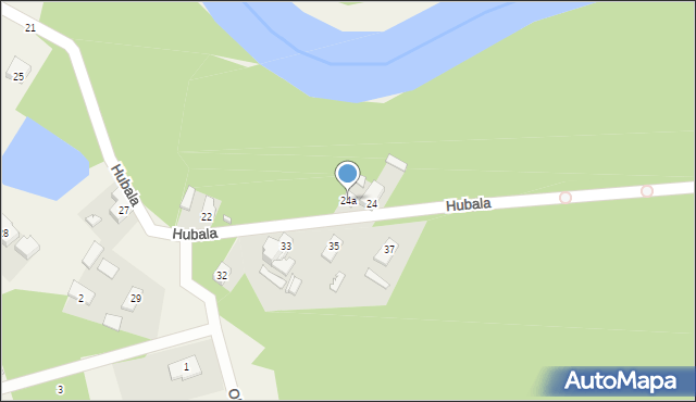 Spała, Hubala Henryka, mjr., 24a, mapa Spała