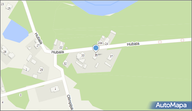 Spała, Hubala Henryka, mjr., 35, mapa Spała