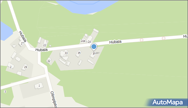 Spała, Hubala Henryka, mjr., 37, mapa Spała