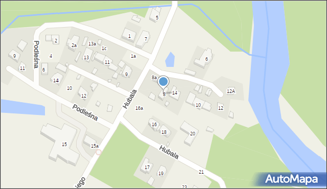 Spała, Hubala Henryka, mjr., 8, mapa Spała