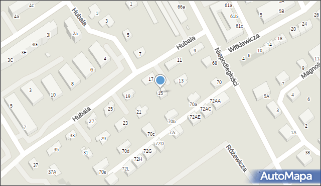 Stargard, Hubala Henryka, mjr., 15, mapa Stargard