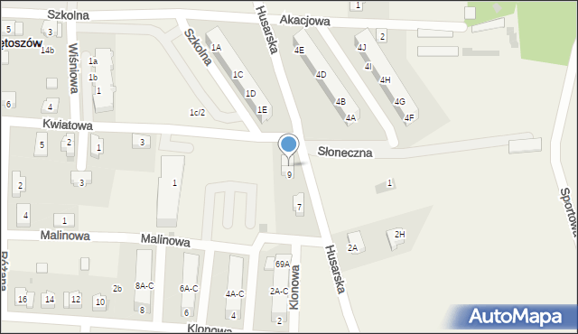 Świętoszów, Husarska, 9A, mapa Świętoszów