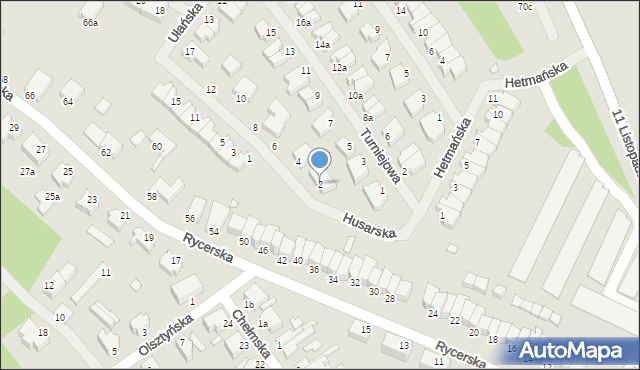 Świnoujście, Husarska, 2, mapa Świnoujście