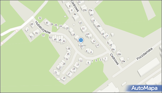 Szczecin, Hubalczyków, 10, mapa Szczecina