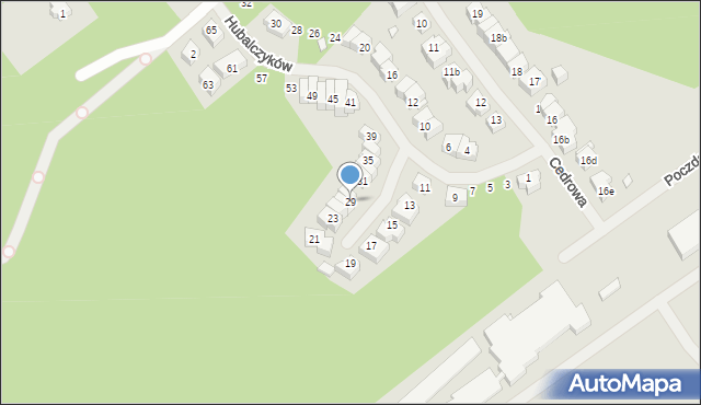 Szczecin, Hubalczyków, 29, mapa Szczecina