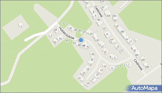 Szczecin, Hubalczyków, 47, mapa Szczecina