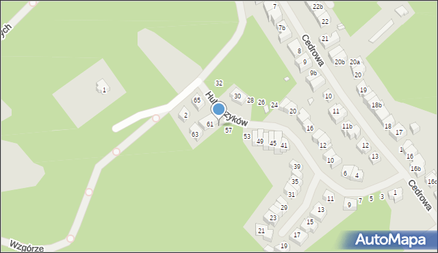 Szczecin, Hubalczyków, 59, mapa Szczecina