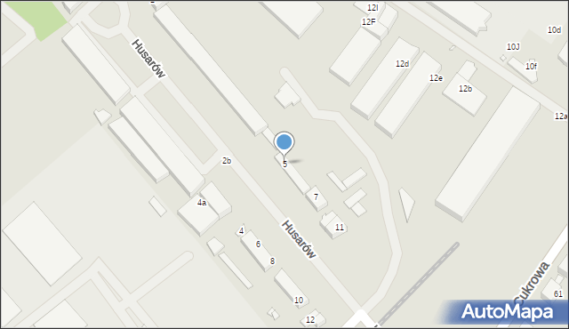 Szczecin, Husarów, 5, mapa Szczecina