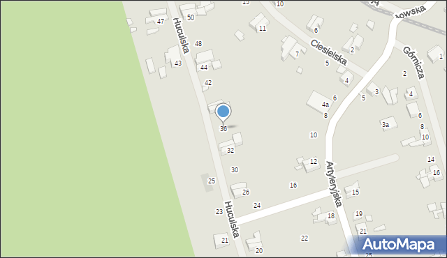 Szczecin, Huculska, 36, mapa Szczecina