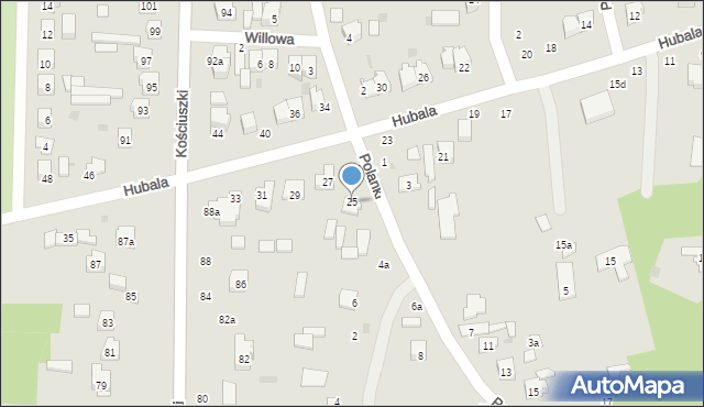 Szydłowiec, Hubala Henryka, mjr., 25, mapa Szydłowiec