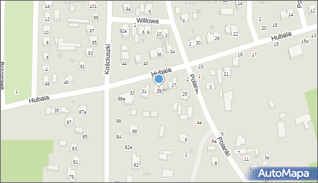 Szydłowiec, Hubala Henryka, mjr., 29, mapa Szydłowiec