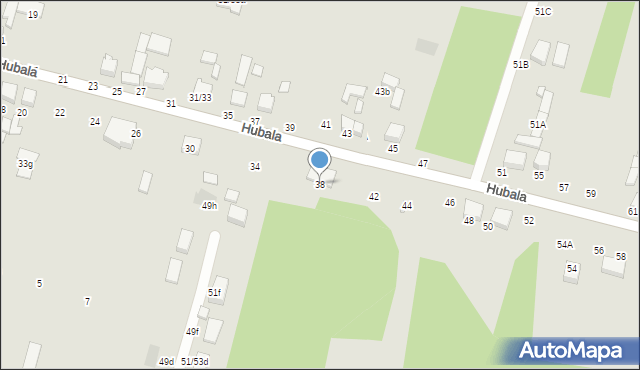 Tomaszów Mazowiecki, Hubala Henryka, mjr., 38, mapa Tomaszów Mazowiecki