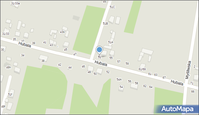 Tomaszów Mazowiecki, Hubala Henryka, mjr., 51, mapa Tomaszów Mazowiecki