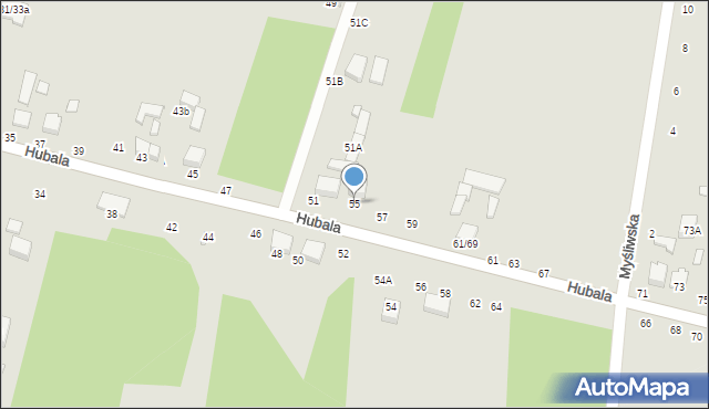 Tomaszów Mazowiecki, Hubala Henryka, mjr., 55, mapa Tomaszów Mazowiecki