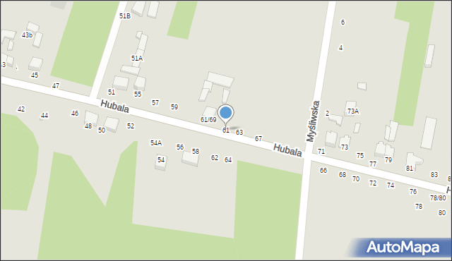 Tomaszów Mazowiecki, Hubala Henryka, mjr., 61, mapa Tomaszów Mazowiecki