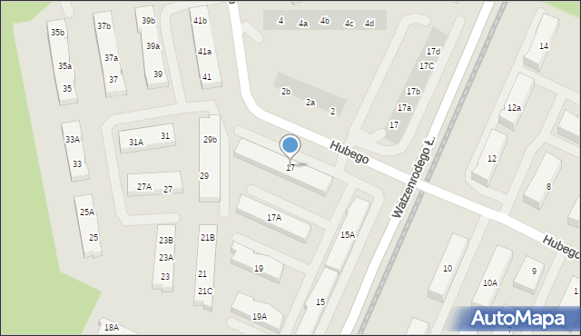 Toruń, Hubego Jana Michała, 17, mapa Torunia