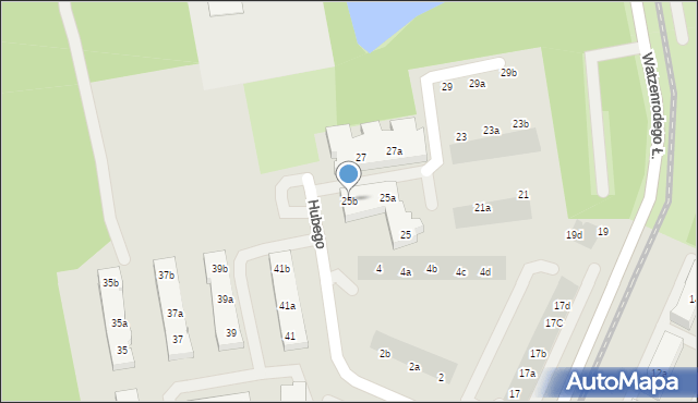 Toruń, Hubego Jana Michała, 25b, mapa Torunia