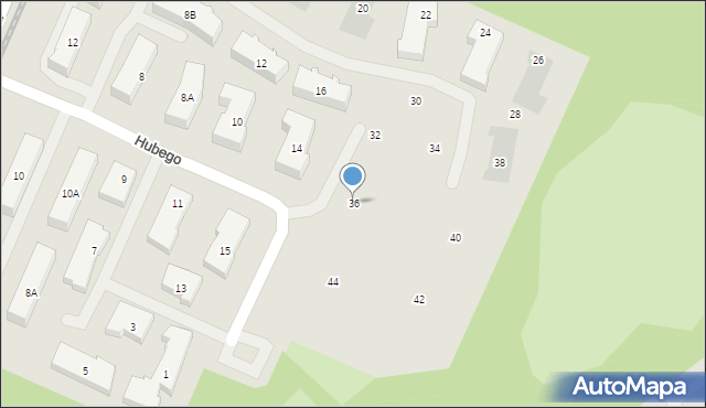 Toruń, Hubego Jana Michała, 36, mapa Torunia