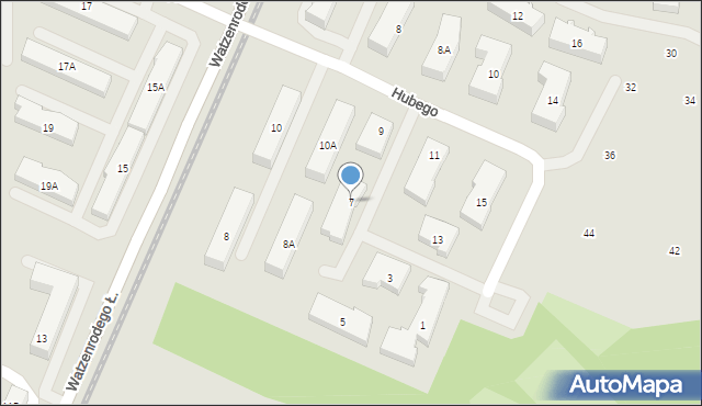 Toruń, Hubego Jana Michała, 7, mapa Torunia