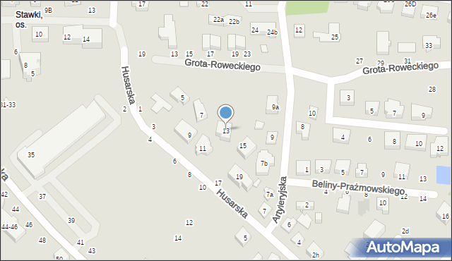 Toruń, Husarska, 13, mapa Torunia