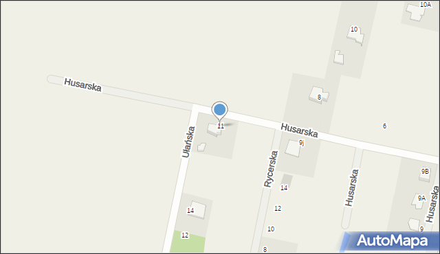 Tuszynek Majoracki, Husarska, 11, mapa Tuszynek Majoracki