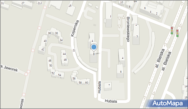 Tychy, Hubala Henryka, mjr., 6, mapa Tychów