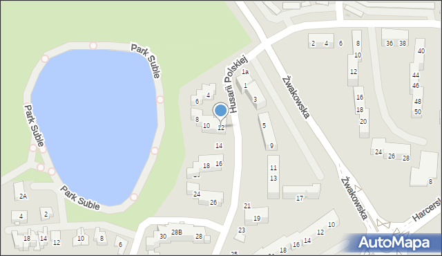 Tychy, Husarii Polskiej, 12, mapa Tychów